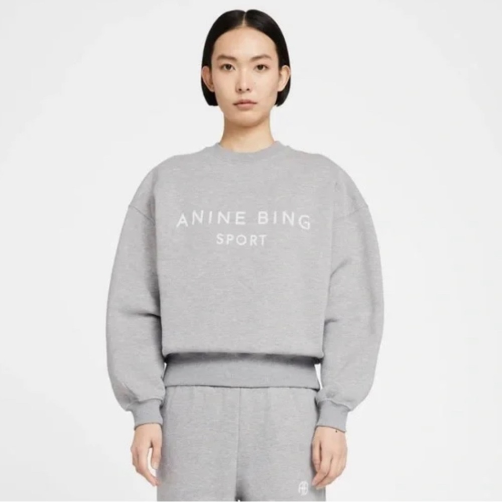 Anine Bing Sport Sweatshirt Heather Gray EUC M